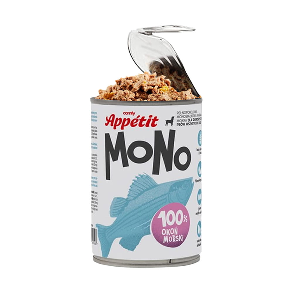 Comfy Appetit Mono Okoń Morski Monoproteinowa Karma Mokra Dla Psa Puszka Zestaw 6 sztuk 400g